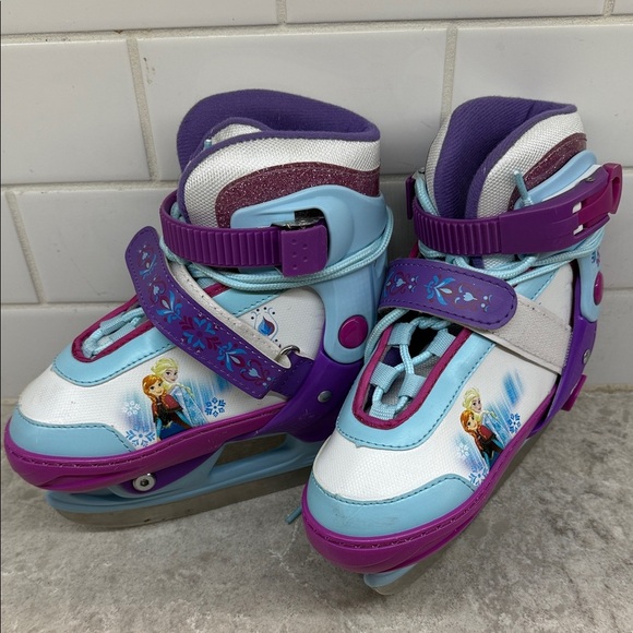 Disney Frozen Adjustable Ice Skates fits sizes Y8, Y9, Y10, Y11. Like New! - Picture 6 of 11